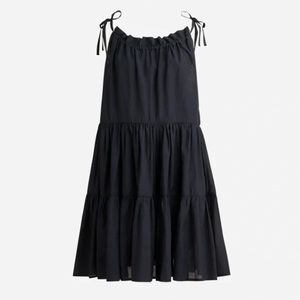 Black Tie Shoulder tiered mini dress
